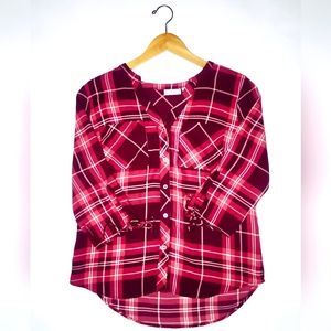 New York & Company Plaid Top
